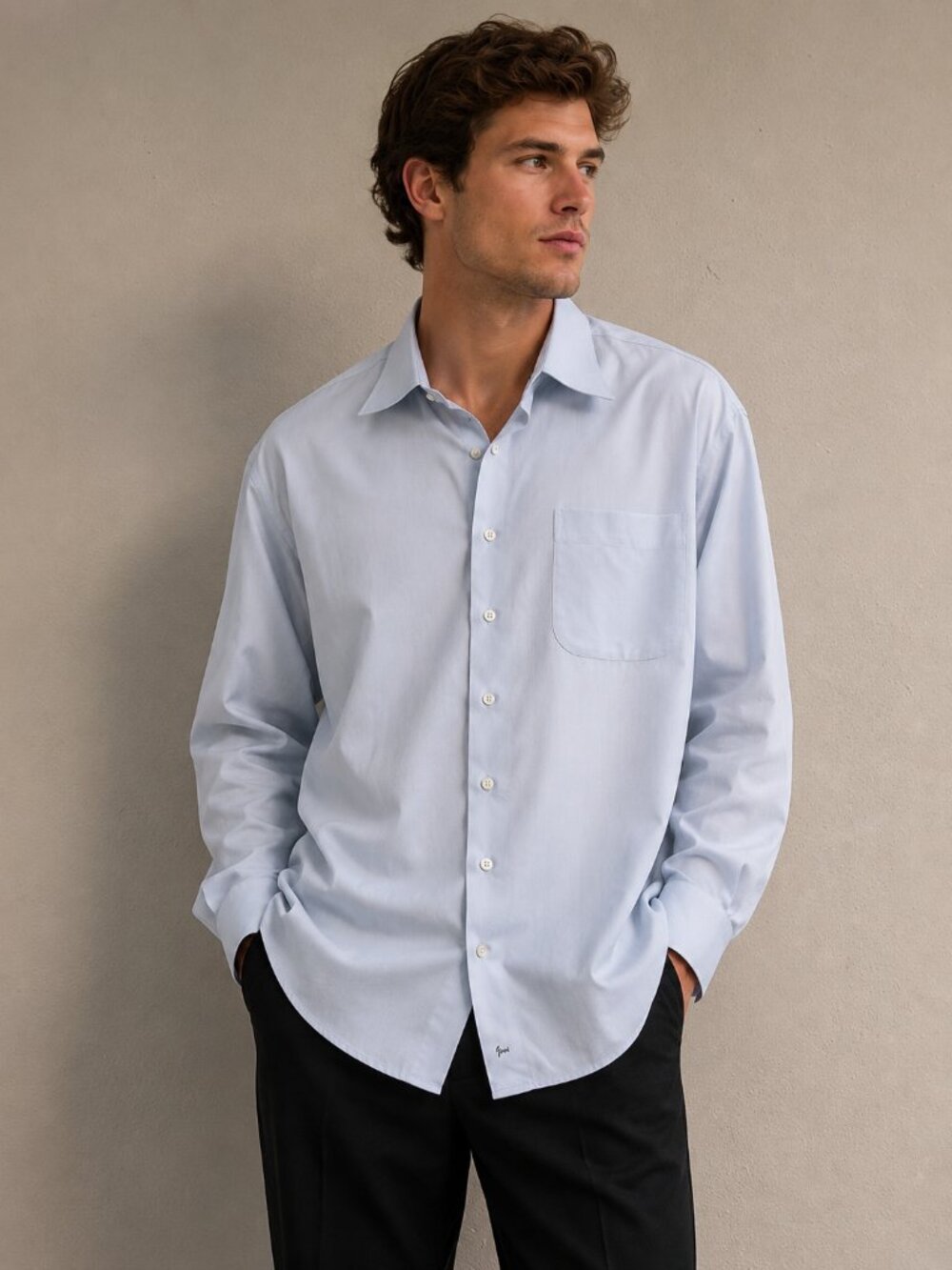VTG John W. Nordstrom Mens XXL Blue Herringbone Dress Shirt 18-37 Italian Fabric